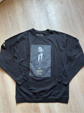 HTF EMINEM MTBMB Music to Be Murdered By Photo Crewneck Sweatshirt Black Size XL